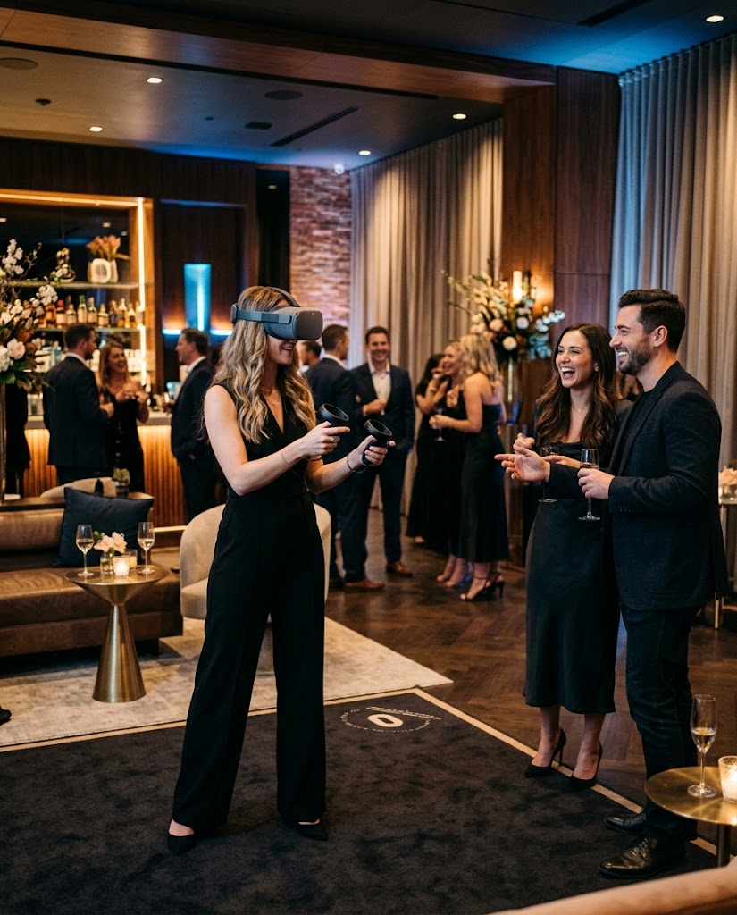 Virtual reality entertainment at premium private event