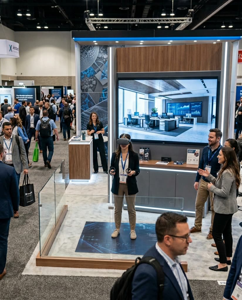 Virtual reality activation at trade show booth
